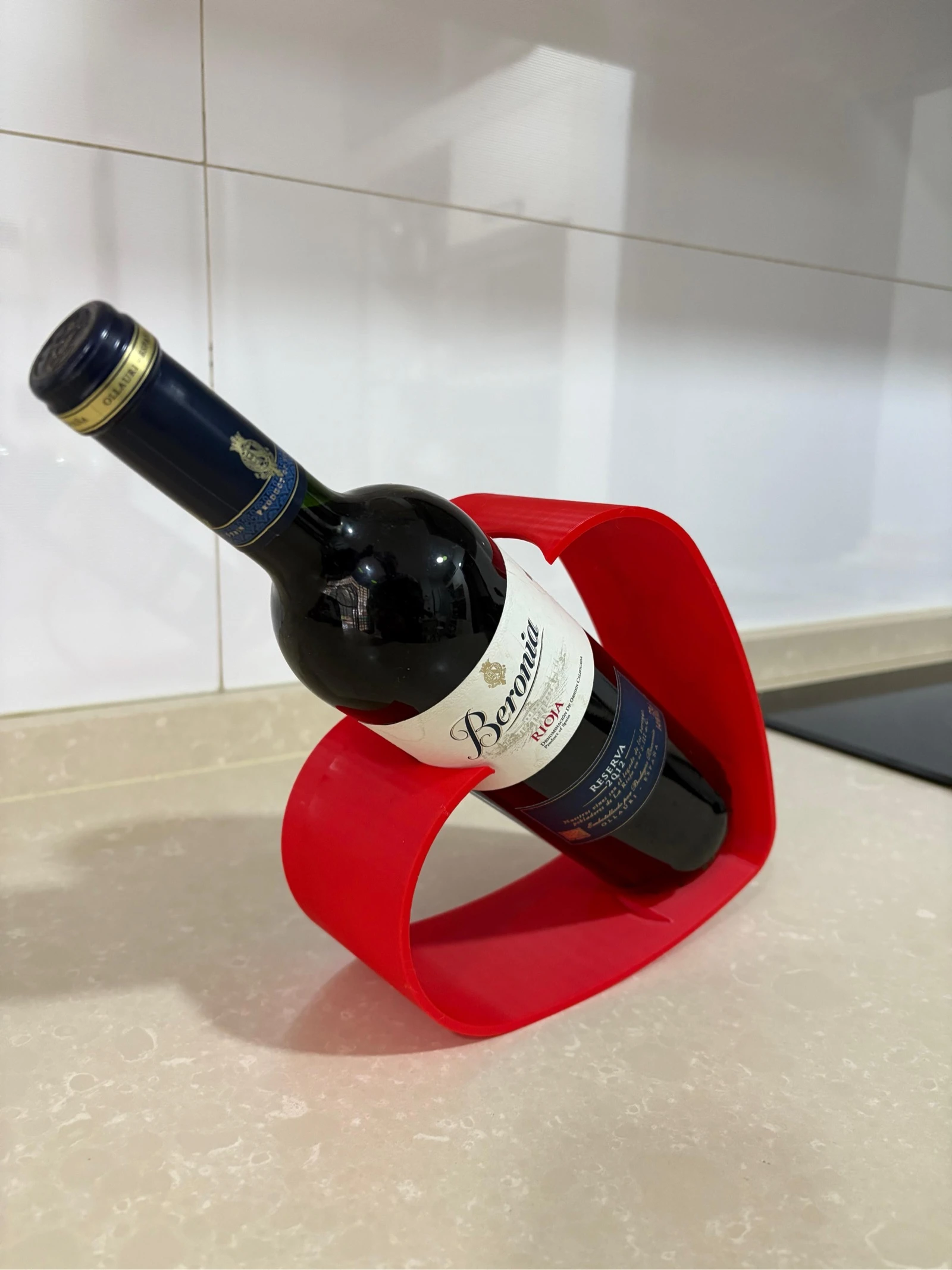 soporte botella de vino corazon